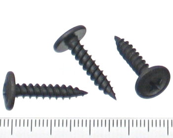 Button head needle point screw black zinc 20mm