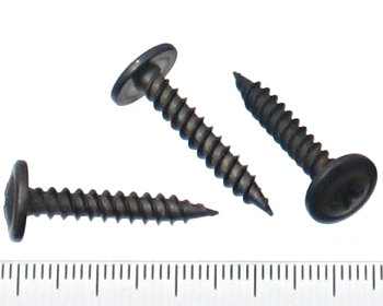 Button head needle point screw black zinc 25mm