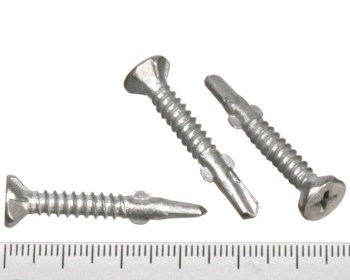 Countersunk self drilling class 3 screw with wingtip 35mm