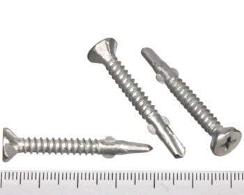 Countersunk self drilling class 3 screw with wingtip 40mm