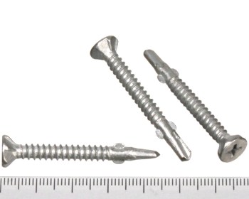 Countersunk self drilling class 3 screw with wingtip 45mm
