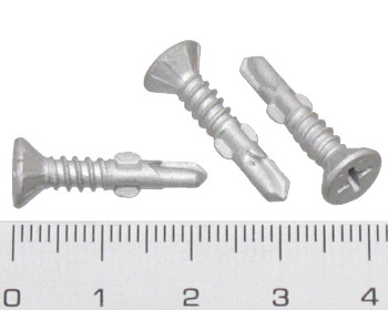 Countersunk self drilling class 3 screw with wingtip 22mm 8g