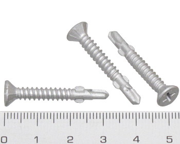 Countersunk self drilling class 3 screw with wingtip 32mm 8g