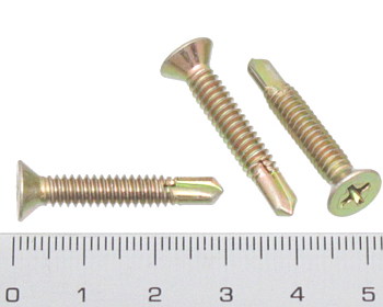 Countersunk self drilling screw fine thread 30mm