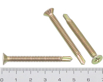 Countersunk self drilling screw fine thread 50mm