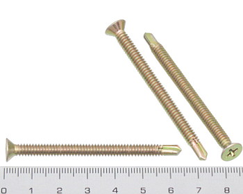 Countersunk self drilling screw fine thread 65mm