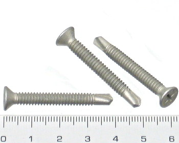 Countersunk self drilling screw fine thread galvanised 40mm