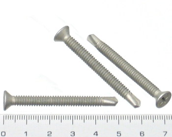 Countersunk self drilling screw fine thread galvanised 50mm