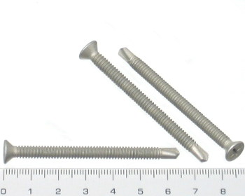 Countersunk self drilling screw fine thread galvanised 65mm