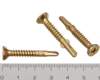 Countersunk self drilling screw with wingtip 35mm