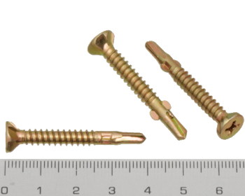 Countersunk self drilling screw with wingtip 40mm