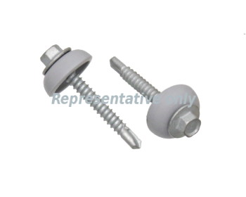 Hex Head Self Drilling Screw with Polycarb Washer 55mm