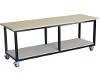 Mobile steel work bench 2400 x 800